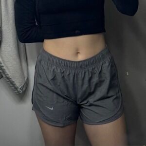Nike Dri-FIT Womens Running Shorts Gray Heathered Athletic Gym Training Small